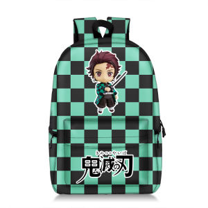 clu Demon Slayer Shoulders Backpack School Handbag Canvas Student Casual Package Packet Tanjirou Giyuu Nezuko ulc