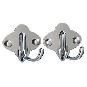 Contemporary Rusts Resistant Wall Hooks Double Loop Stainless Steel Construction Hangers For Renters Homeowners