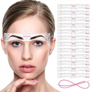 Cetakan Alis Transparant 12 Model Tali Karet - Eyebrow Card Bening Pembuat Alis Mudah Anti Ribet