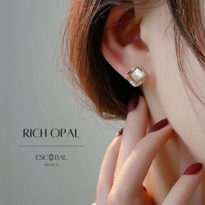 ESCOBAL✨พร้อมส่ง ต่างหูเงินแท้ Rich opal สไตล์สวยหรู ตุ้มหูเงินแท้ ต่างหูแฟชั่น ตุ้มหูเงินแท้ ต่างหูเกาหลี ต่างหูมินิมอล ใส่ได้ทุกโอกาส ของขวัญแทนใจ ของขวัญสุดประทับใจ พร้อมส่ง!!!