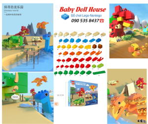 Bộ Lắp Ráp Thế Giới Khủng Long loại gạch to Duplo Gorock 1091 đồ chơi dành cho bé từ 2 tuổi