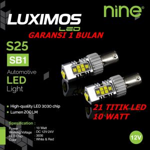 LAMPU LED REM MOBIL S25 BAYONET DIAM LUXIMOS SB1 21 MATA EXTREME BRIGHT