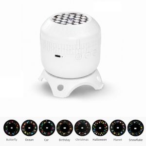 HESSIN 8 Patterns Starry Ocean Projection Night Light Rotating Dynamic Projector Festival Ambient Light Romantic Christmas Christmas Projector Light for Kids Bedroom Party Decor