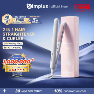 Simplus 2 In 1 Hair Straightener & Curler Multi-Styler 3D Floating Heating Plate Negative Ions Plate