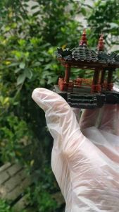 Chòi kép mini phụ kiện trang trí tiểu cảnh bonsai hòn non bộ...( chất liệu bột đál