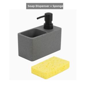 Sincecu ‌Hand Soap Dispenser - Rustproof & Leakproof Countertop Organizer for Hotel/Home Bathroom & Kitchen Modern kitchen Soap Dispenser Liquid hand soap dispenser pump bottle brushes Holds and Stores Sponges Scrubbers
