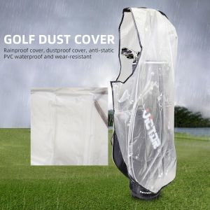 Scott Edward Golf Bag Rain Cover Transparent Waterproof PVC Golf Bag Clear Rain Cover Protection Cover for Golf Push Carts Anti-dust Club Bags Raincoat for Golfer