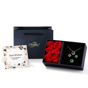 [fenggongshuode] I Love You Jewelry Box Immortal Flower Jewelry Box Roses Window Gift Box Ring Earrings Pendant Necklace Box Jewelry Organizer