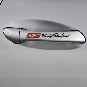 ED กันน้ำ สติ๊กเกอร์ไวนิล สติ๊กเกอร์แต่งขอบ แต่งรถ WRC World Racing รูปลอกที่จับประตูรถยนต์ สติ๊กเกอร์ติดรถ การออกแบบสองสี