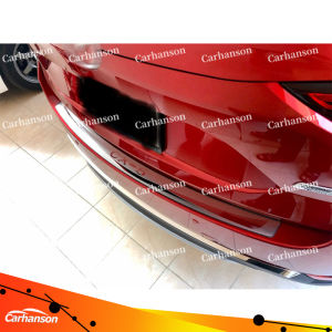 Carhanson Accessories For Mazda CX5 CX-5 2013-2021 Stainless Steel Ultra Thin Rear Bumper Protector Guard Cover Sticker Trunk Trim