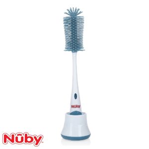 Nuby Bottle Nipple Silicone Brush with Stand Sikat Botol Dot Silikon BPA Free