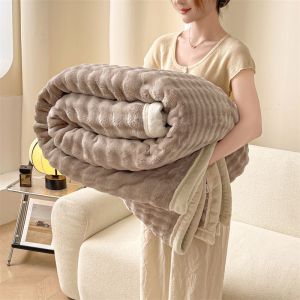 Blanket Cover Double-Sided Fleece Blanket Nap Blanket Bed Sheet Student Dormitory Air Conditioning Blanket Milk Velvet Blanket Autumn Winter Thickened LZD