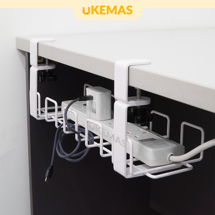 Under Desk Cable Management Tray Clamp Hidden Cable Rack Organizer Wire ...