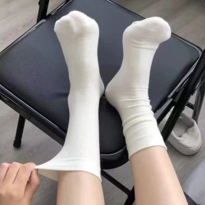 Đen vớ trắng Đồng Phục nữ sinh Lolita Jk phụ kiện hóa trang Vớ Ins phong cách tối giản sọc màu trơn Vớ Tất Đống Giản Dị Phù Hợp