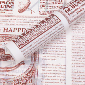 Kertas Buket Bunga Cellophane Flower Wrapping Paper Waterproof Motif Koran Newspaper KB6041