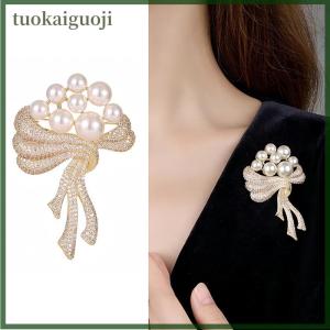 tuokaiguoji Tinh Tế Ngọc Trai Bó Hoa Trâm Cài Cho Phụ Nữ Cô Gái Thanh Lịch Đa Năng Hoa Pins Đa Năng Sáng Bóng Corsage Quần Áo Phụ Kiện Quà Tặng