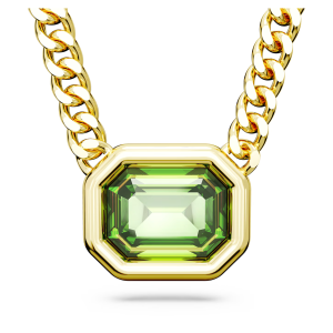 SWAROVSKI Luxury T1 Millenia Octagonal Cut Green Gemstone Pendant Necklace S925 Sterling Silver Womens Fashion Necklace