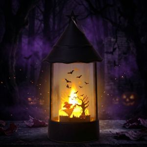 Halloween decoration electronic candle light pumpkin lantern portable castle-style lantern holiday party props Halloween ornaments