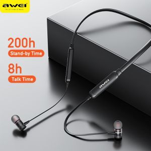 【200H Long Battery 】Awei G10BL Neckband Sport Earphone Dual Stereo Sounds Bluetooth 5.3 IPX4 Waterproof In- Ear Wireless Earbuds for Running HD Calls Magnetic Design Headset