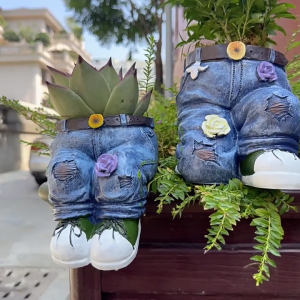 Quần jean trồng hoa trong nhà và ngoài trời mọng nước quần jean chậu trồng cây chậu hoa đồ trang trí vườn