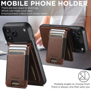 0930[Local Stock] Christmas Halloween SUTENI Wireless Charging Faux Leather Magnet Card Holder Stand Picture Frame Phone Case For iPhone 18 Pro Max 16 Plus17 16 15 14 h261009