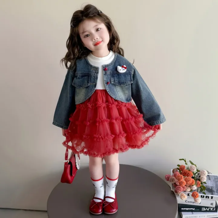 Christmas%20Gift%20Halloween%202Pcs%20Sanrio%20Girls%20Denim%20Set%20Hello%20Kitty%20Spring%20Autumn%20Kawaii%20Cartoon%20New%20Style%20Fashion%20Sweet%20Casual%20Mesh%20Dress%20Children's%20Gifts%20-%20Image%207