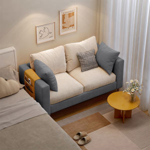 Apartment Small Sofa Living Room Double Seated Sofas Chairs Rented House Furniture Cozy Home Fabric Lying Bed