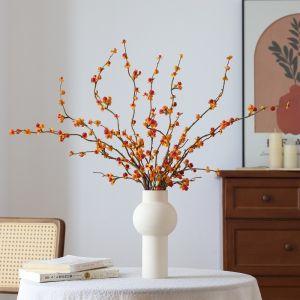 FEELINGS Plastic Artificial Faux Plants Yellow Flower Floral Fake Flowers Plant Decorative Simulation Tree Branch Wedding Decoration