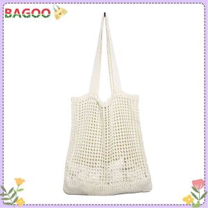 แฟชั่นฮอลโลว์ถักกระเป๋าสะพายผู้หญิงที่เรียบง่ายโครเชต์กระเป๋าออกแบบแฮนด์เมดช้อปปิ้งยอดจับกระเป๋ากระเป๋าถือกระเป๋ากระเป๋าเดินทางขนาดใหญ่