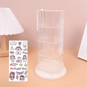 4 Layers Rotatable Cosmetics Storage Box Transparent Desk Organizer Box Clear Storage Case for Jewelry Bracelet Necklace Bathroom Dustproof Waterproof Storage Rack