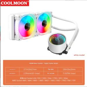 ชุดน้ำCPUระบบปิดหม้อน้ำ2ตอน เเสดงอุณหภูมิ COOLMOON TY240 Temperature Monitor ARGB & AUTO RGB CPU Liquid Cooler intel AMD