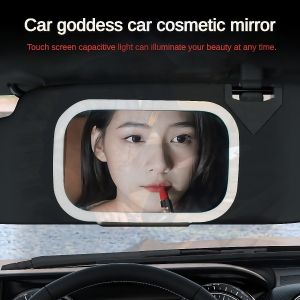 Car Sun Visor Mirror LED Touch Control 3 Lighting Modes Anti-Glare HD Mirror Night Driving UV Protection