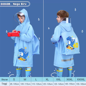 Jas hujan anak/mantel anak /hoodie anak laki laki dan perempuan ponco dengan topi extra