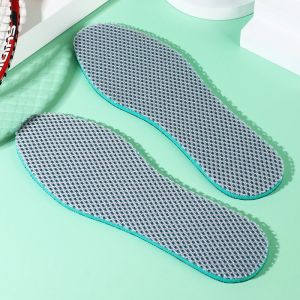 1 Pair of Comfortable 4D Soft Sweat-absorbent Sports Insoles for Men and Women Thickened Shock-absorbing Insole