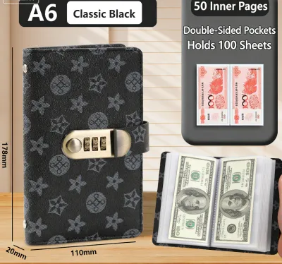 Money Saving With Password Lock 100 Envelopes Challeng Couple Saving Money Notebook Bill Storage Book