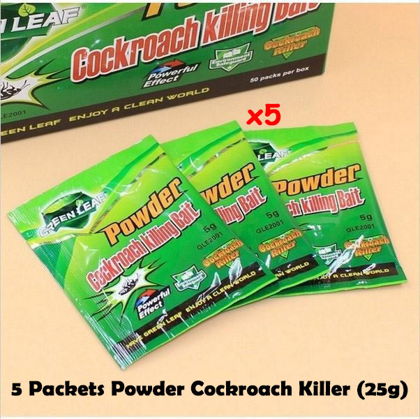 Green Leaf 5 Packets Powder Cockroach Killer High Quality Effective ...