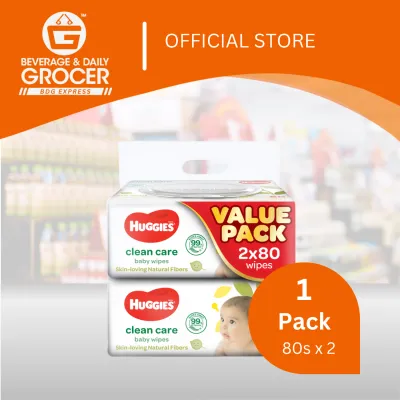 [Klang Valley] Huggies Baby Wipes Clean Care 1x‎2‎x‎80‎s (1 Pack)