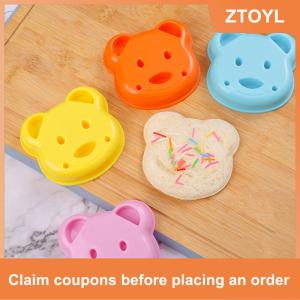 【ZTOYL】 1 3 cái bánh sandwich Cutter Mini phim hoạt hình thỏ gấu xe bánh mì dao Sandwich Cutter Sealer cho trẻ em Bento trưa Nướng khuôn