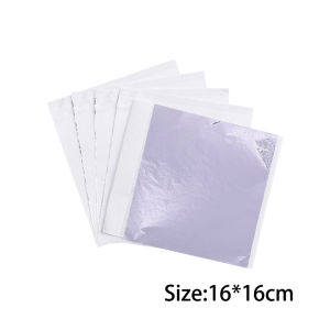 100PCS Gold Foil Paper Imitasi Emas / Foil Emas / Silver Foil / Kertas Foil Silver 16×16cm