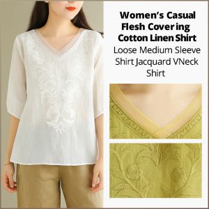 Short-sleeved Unconstrained Womens Shirts Light and Thin Fashionability Literary Thin Section