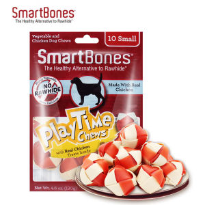 Smartbones Bóng Mini Đồ nhai cho chó gà/đậu phộng chó mọc răng gậy làm sạch răng nhai 10 miếng rawhide-miễn phí không có chất bảo quản