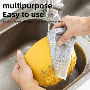 1/2/5PCS Wire Cleaning Cloth Dishwashing Scrubber Non-Scratch Wire Dishcloth Wire Cleaning Rag