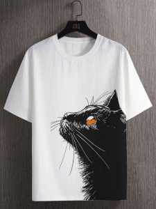 Xebeng Clothes COD Baju Kaos Distro Motif Kucing Fullprint Premium Lengan Pendek Pria Dewasa Terbaru