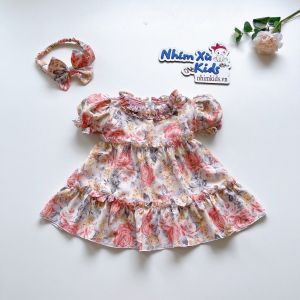 Váy Hồng Phai Bé Gái 4 Đến 28kg Chất Lụa Mềm Mát V021