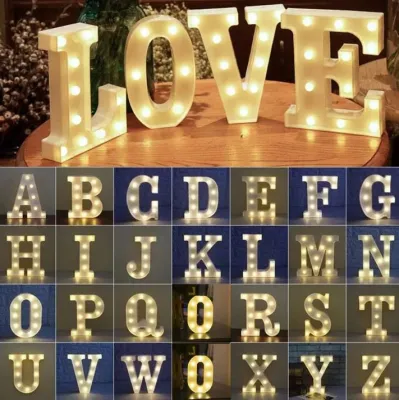 [Local Seller] LED Light Alphabet Letters Wedding Party Proposal Display Letter PLASTIC