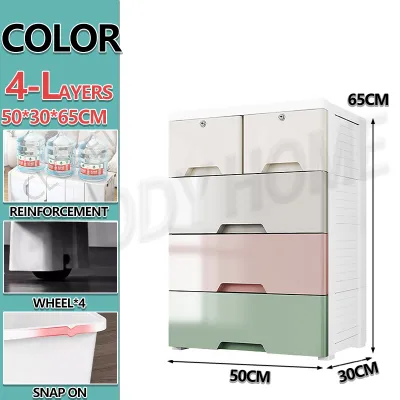 LifeStow Drawer Cabinet Durabox Plastic Wardrobe With Wheels Clothes Storage Organizer Megabox