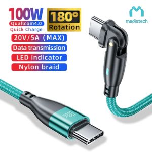 Mediatech Kabel Data Rotasi Fast Charging 100W Type C to C RCC 100
