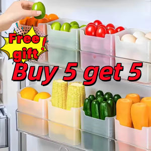 【Buy 5 get 5】Food Storage box Side Door Refrigerator Vegetable Organizer Kitchen Utensils Rack