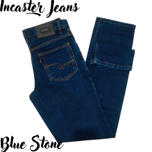 INCASTER Celana Panjang Pria Jeans Bahan Denim Tidak Melar Pola Reguler-fit Distro Motif Polos