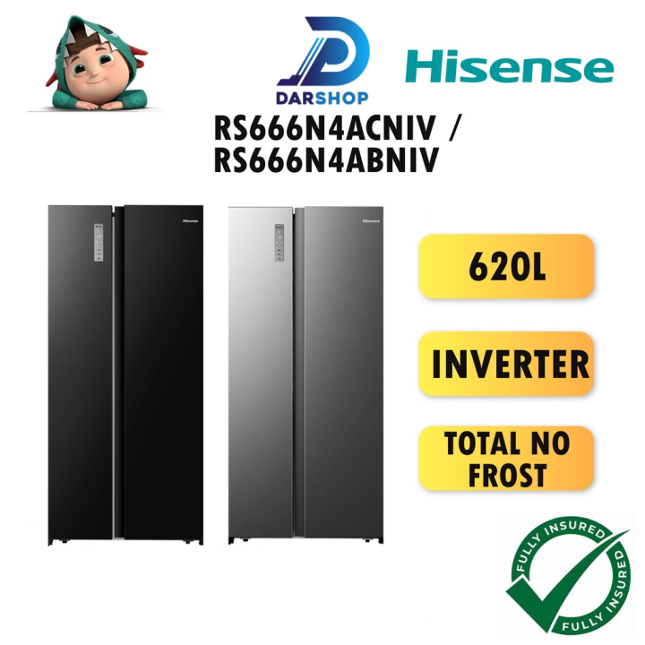 Hisense Side By Side Refrigerator Inverter Fridge 620L Peti Sejuk Side